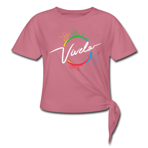 Vívelo - Women's Knotted T-Shirt - mauve