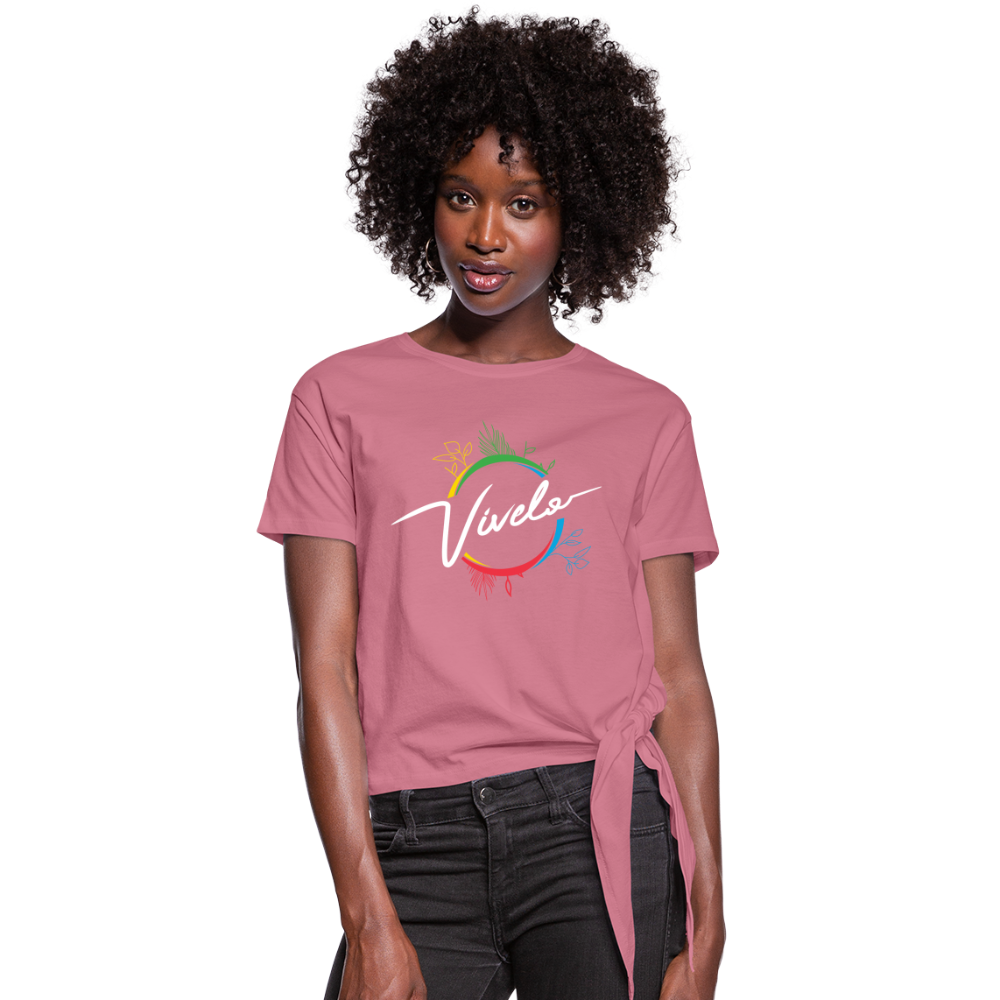 Vívelo - Women's Knotted T-Shirt - mauve