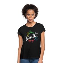 Load image into Gallery viewer, Live it - Women&#39;s Relaxed Fit T-Shirt - White - black
