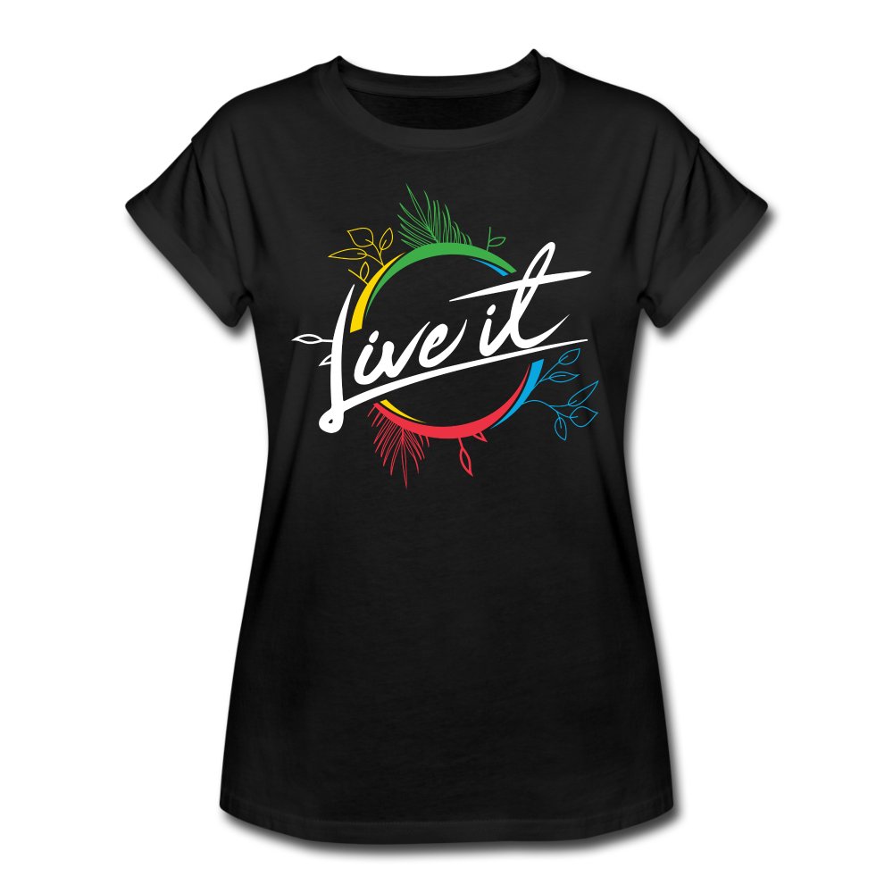 Live it - Women's Relaxed Fit T-Shirt - White - black