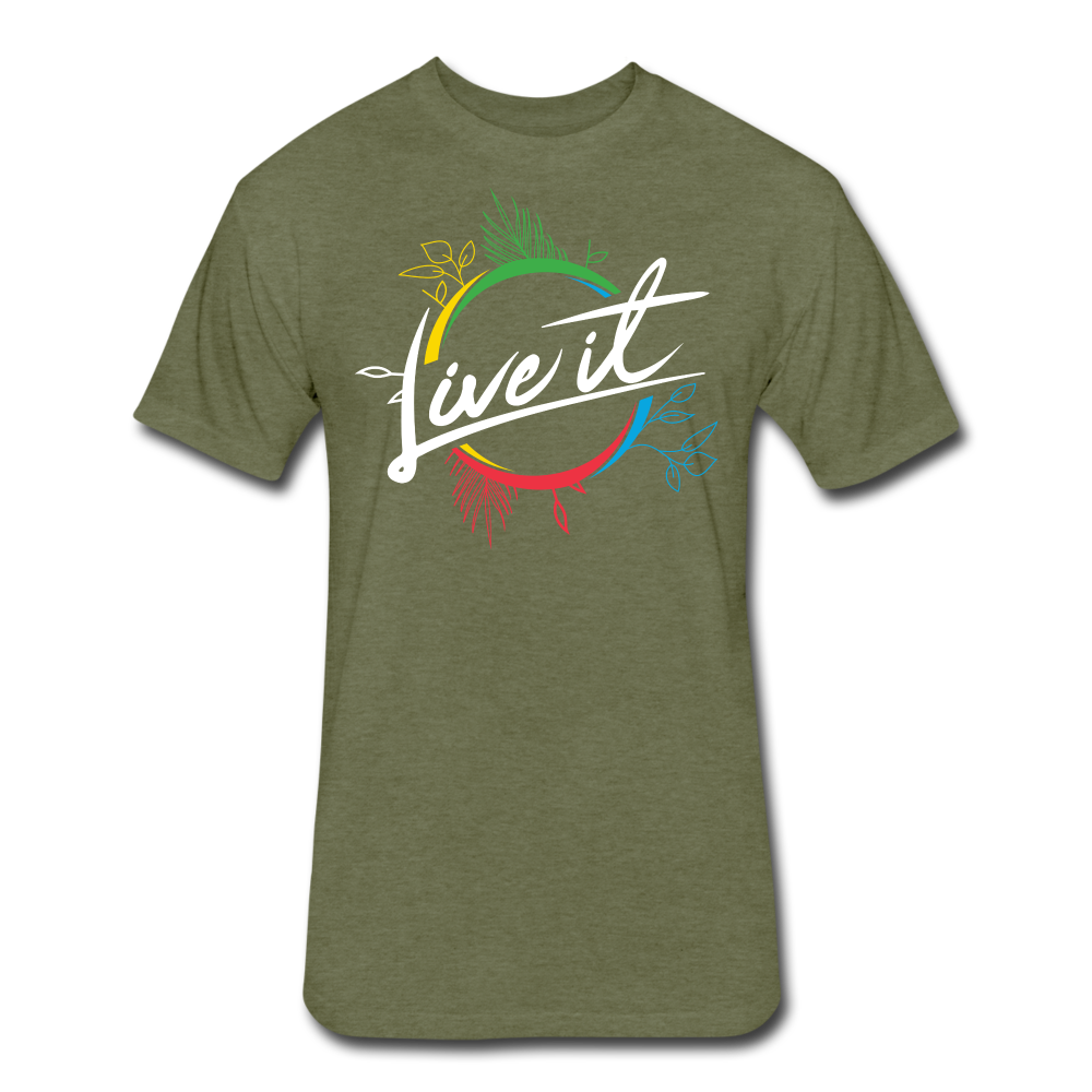 Live it - Fitted Cotton/Poly T-Shirt - heather military green
