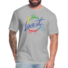 Load image into Gallery viewer, Live it - Fitted Cotton/Poly T-Shirt - Purple - heather gray

