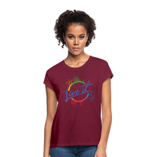 Load image into Gallery viewer, Live it - Women&#39;s Relaxed Fit T-Shirt - Purple - burgundy
