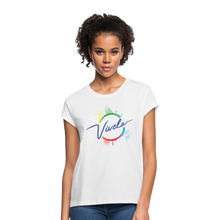 Load image into Gallery viewer, Vívelo - Women&#39;s Relaxed Fit T-Shirt - Purple - white
