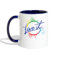 Load image into Gallery viewer, Live it - Contrast Coffee Mug - white/cobalt blue
