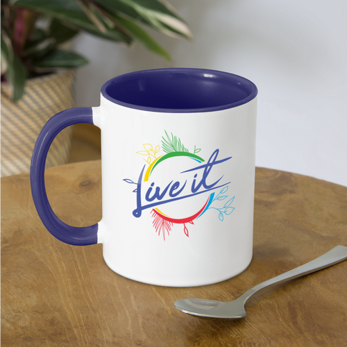 Live it - Contrast Coffee Mug - white/cobalt blue